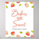 Aardbeiensbaby's zijn Sweet Baby shower Favor Poster (Voorkant)