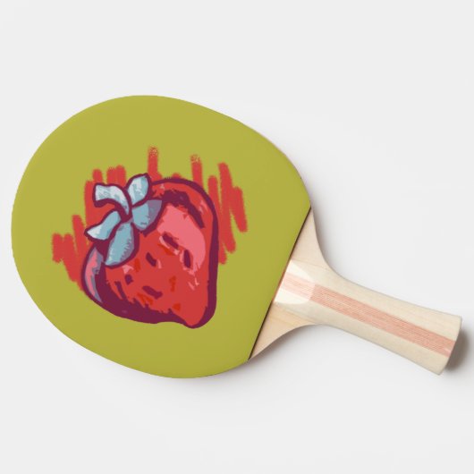 Aardbeienschenken Tafeltennisbatje (Zijkant)