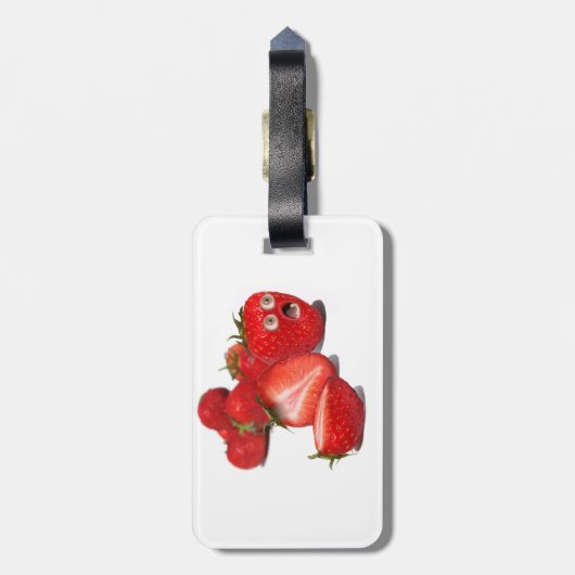 Aardbeienschok Bagagelabel (Achterkant verticaal)