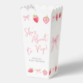 Aardbeienschuren gaan Pop Baby shower Popcorn Bedankdoosjes (Voorkant)