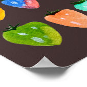 Aardbeiensheid schattige griezelige waterverf poster (Hoek)