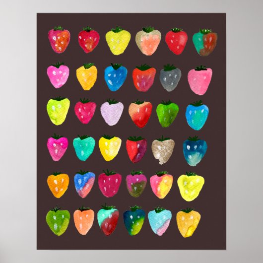 Aardbeiensheid schattige griezelige waterverf poster (Voorkant)