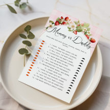 Aardbeienslieve mama of papa baby shower