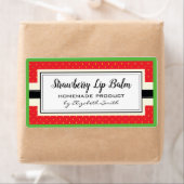 Aardbeiensmaak zelfgemaakte lippenbalsem label (Insitu)