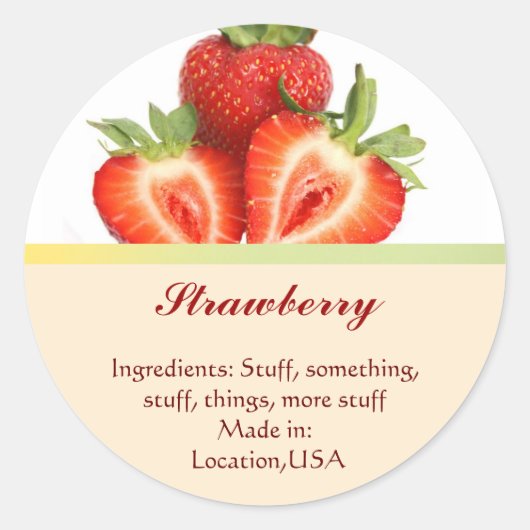 Aardbeiensmaaklabels Ronde Sticker (Voorkant)