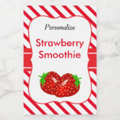 Aardbeiensmoothie Voedselcontainer Etiket (Enkel label)