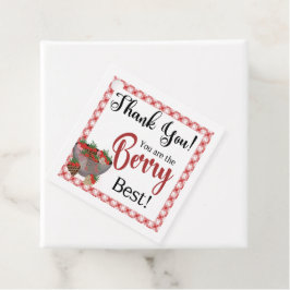 Aardbeiensoorten, chocolade-aardbeiengunst bedankjes labels