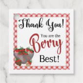 Aardbeiensoorten, chocolade-aardbeiengunst bedankjes labels (Voorkant)