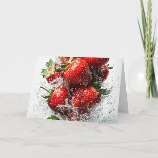 Aardbeiensplas Notitiekaartje (Voorkant)