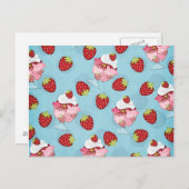 aardbeienstaart briefkaart (Voorkant / Achterkant)