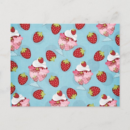 aardbeienstaart briefkaart (Voorkant)