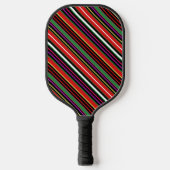 Aardbeienstrepen - rood, groen, zwart gestreept pickleball paddle (Voorkant)