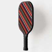 Aardbeienstrepen - rood, groen, zwart gestreept pickleball paddle (Links)