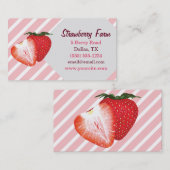 Aardbeienstrepen Visitekaartje (Voorkant / Achterkant)
