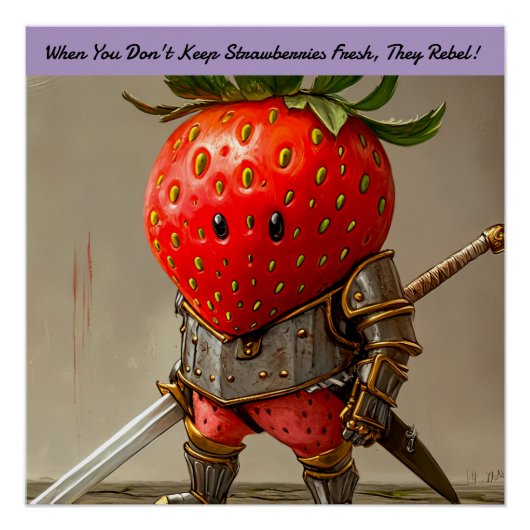 aardbeienstrijder perfect poster (Voorkant)