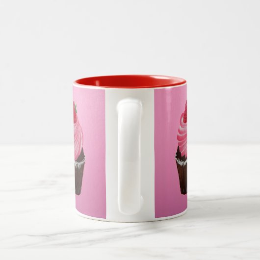 Aardbeiensuiker Tweekleurige Koffiemok (Handvat)