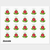 Aardbeienswirljampstickers Ronde Sticker (Vel)