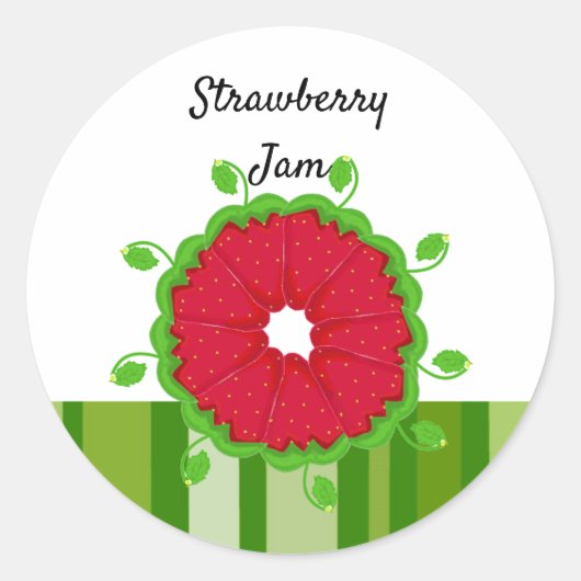 Aardbeienswirljampstickers Ronde Sticker (Voorkant)