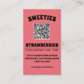 aardbeienswirrel met QR-code Visitekaartje (Achterkant)