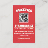 aardbeienswirrel met QR-code Visitekaartje (Achterkant)