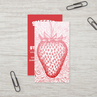 aardbeienswirrel met QR-code Visitekaartje