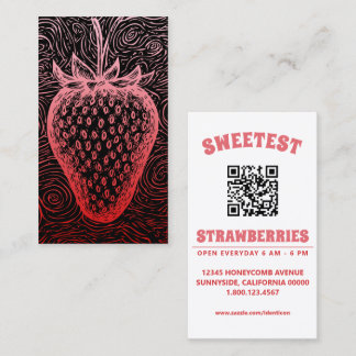 aardbeienswirrel met QR-code Visitekaartje