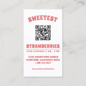 aardbeienswirrel met QR-code Visitekaartje (Achterkant)