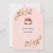 Aardbeientaart Baby Shower Uitnodiging (Achterkant)