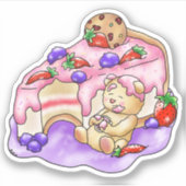 Aardbeientaart Berry Dessert Beer | Sticker (Voorkant)