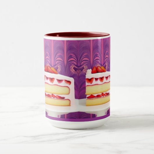 Aardbeientaart Generative Art Combo Mok (Midden)