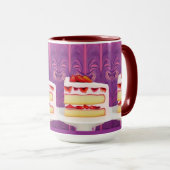 Aardbeientaart Generative Art Combo Mok (Voorkant rechts)