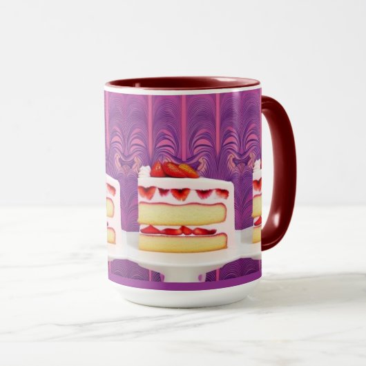 Aardbeientaart Generative Art Combo Mok (Voorkant rechts)