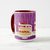 Aardbeientaart Generative Art Combo Mok (Voorkant links)