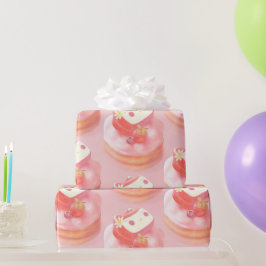 Aardbeientaart illustratie cadeaupapier