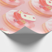 Aardbeientaart illustratie cadeaupapier (Hoek)