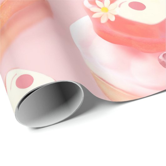 Aardbeientaart illustratie cadeaupapier (Rol Hoek)