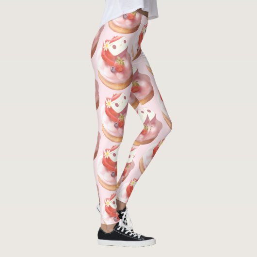 Aardbeientaart illustratie leggings (Rechts)