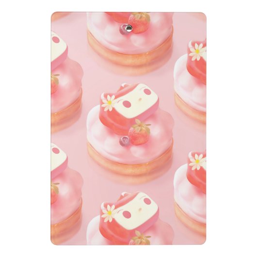 Aardbeientaart illustratie mini klembord (Achterkant)