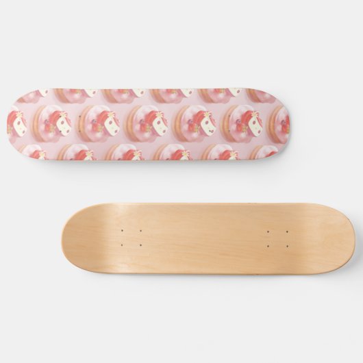 Aardbeientaart illustratie persoonlijk skateboard (Horizontaal)