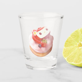 Aardbeientaart illustratie shot glas