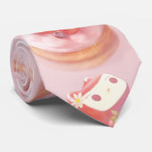 Aardbeientaart illustratie stropdas (Opgerold)