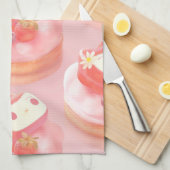Aardbeientaart illustratie theedoek (Quarter Fold)