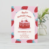 Aardbeientaart Kaart (Staand voorkant)