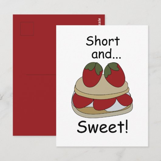 Aardbeientaart korte en leuke grapquote briefkaart (Voorkant / Achterkant)