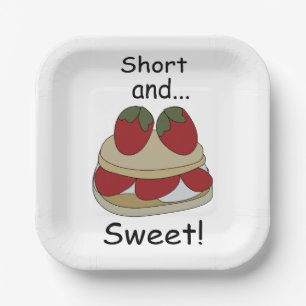 Aardbeientaart Korte en Zoete Grappige Feestje Papieren Bordje