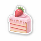 Aardbeientaart Slice Emoji - Sweet Dessert Art Sticker (Voorkant)
