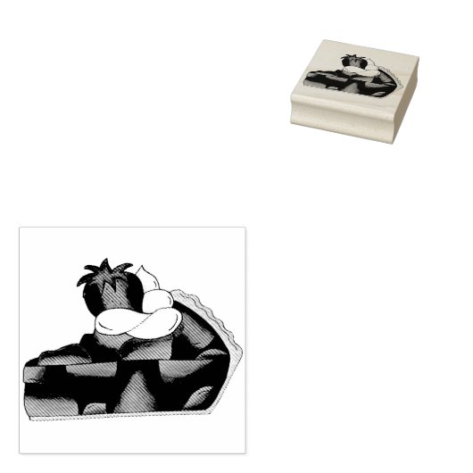 Aardbeientaart Slice Slagroom Bakkerij Dessert Rubberstempel (Gestempeld)