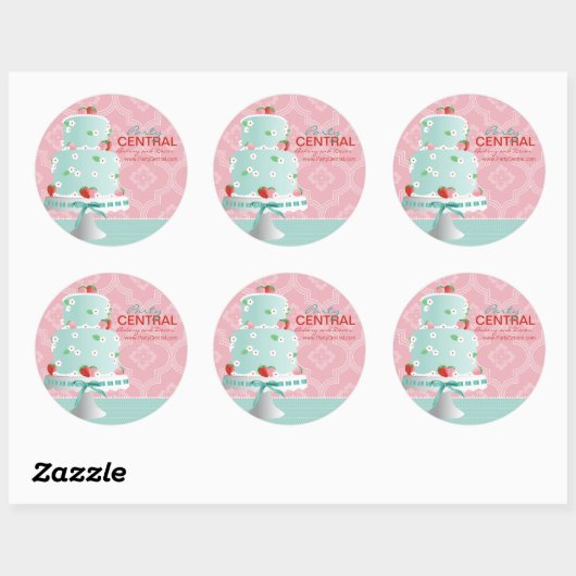 Aardbeientaart Zakelijke Sticker (Vel)