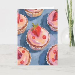 Aardbeientaartjes | Fruit Waterverf Viering Kaart