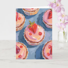Aardbeientaartjes | Fruit Waterverf Viering Kaart